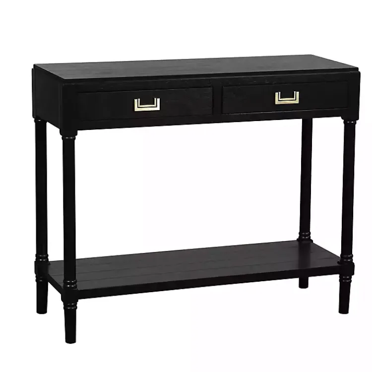 Console Tables-Kirklands Home Wood 2-Drawer Layla Console Table Black