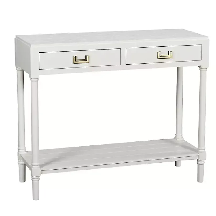 Console Tables-Kirklands Home Wood 2-Drawer Layla Console Table White