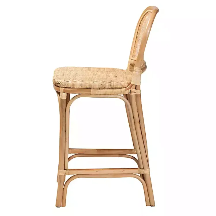 Bar Stools & Counter Height Stools-Kirklands Home Natural Rat Adrena Counter Stool Tan
