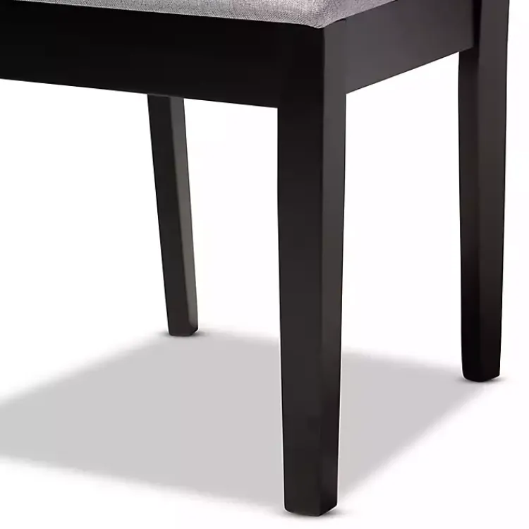 Dining Chairs-Kirklands Home Espresso Wood Lenoir Dining Chairs, Set of 4 Gray