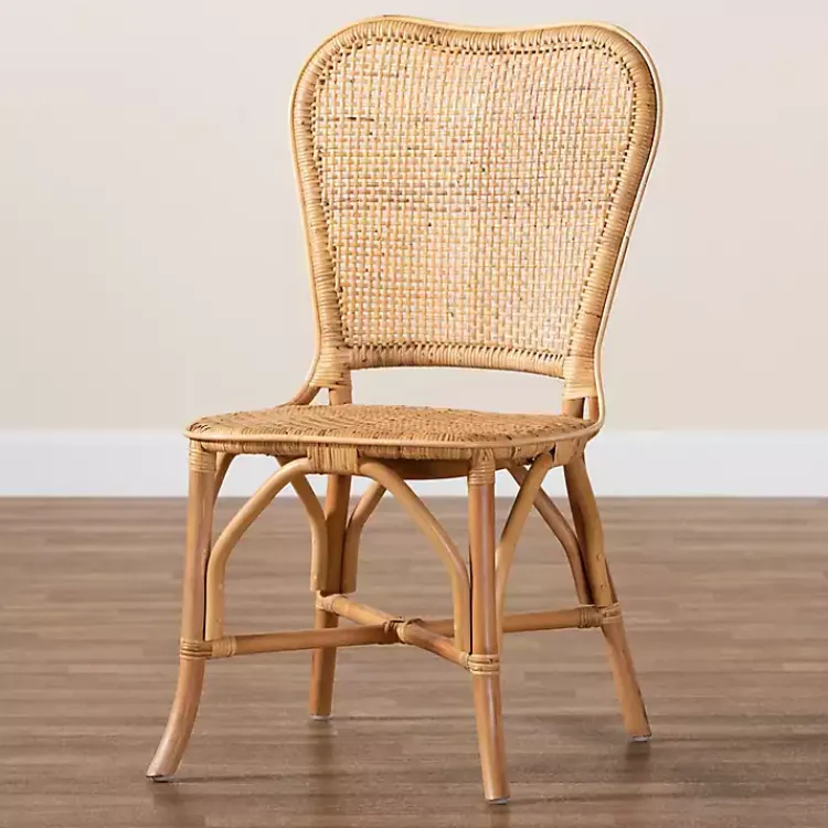 Dining Chairs-Kirklands Home Natural Rat Woven Irene Dining Chair Tan