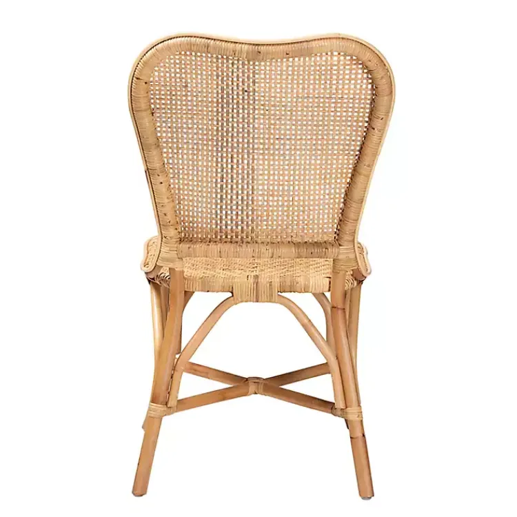 Dining Chairs-Kirklands Home Natural Rat Woven Irene Dining Chair Tan