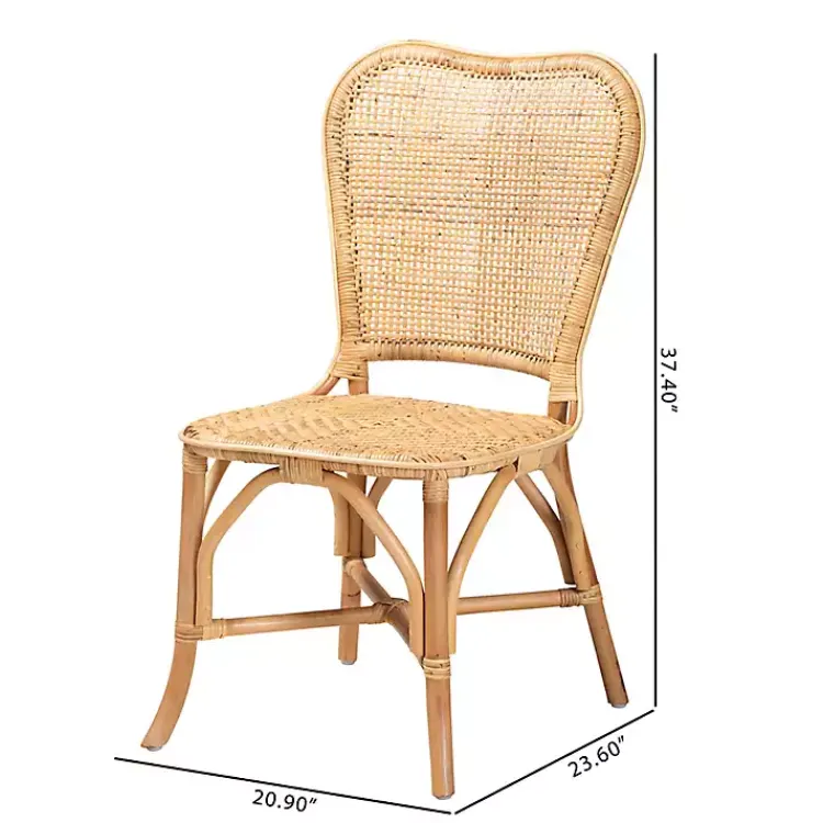 Dining Chairs-Kirklands Home Natural Rat Woven Irene Dining Chair Tan