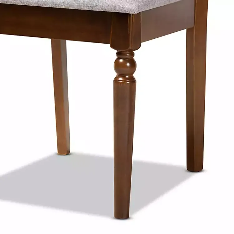 Dining Chairs-Kirklands Home Walnut Lylah Upholstered Dining Chairs, Set of 4 Gray