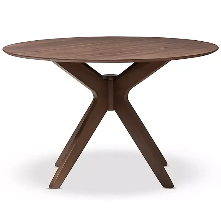 Dining Tables-Kirklands Home Walnut Round Monte Dining Table Brown
