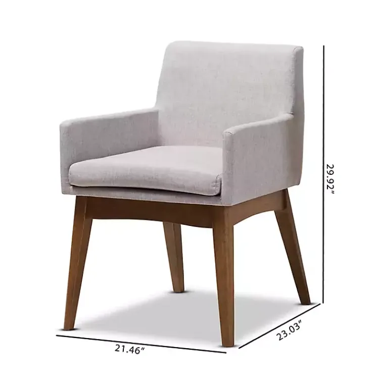 Dining Chairs-Kirklands Home Upholstered Walnut Dining Chairs, Set of 2 Gray