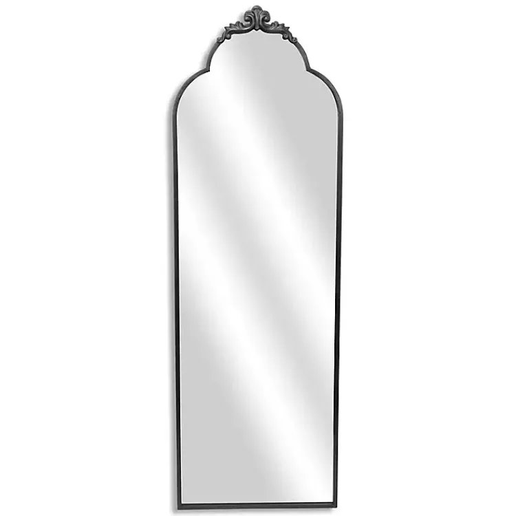 Full Length & Floor Mirrors-Kirklands Home Everlaine Modern Victorian Leaner Mirror Black
