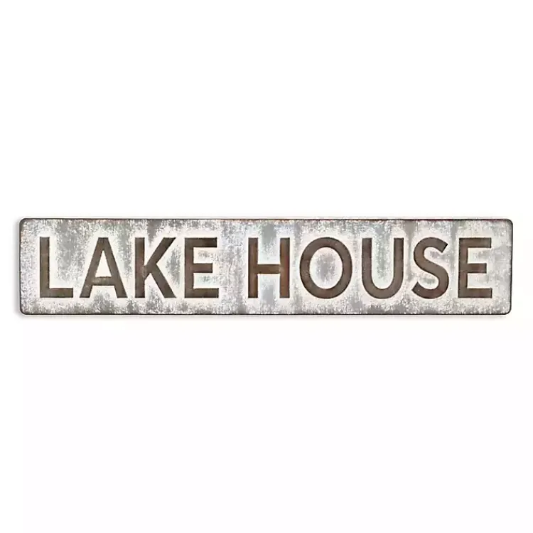 Wall Quotes & Signs-Kirklands Home Galvanized Metal Lake House Wall Sign