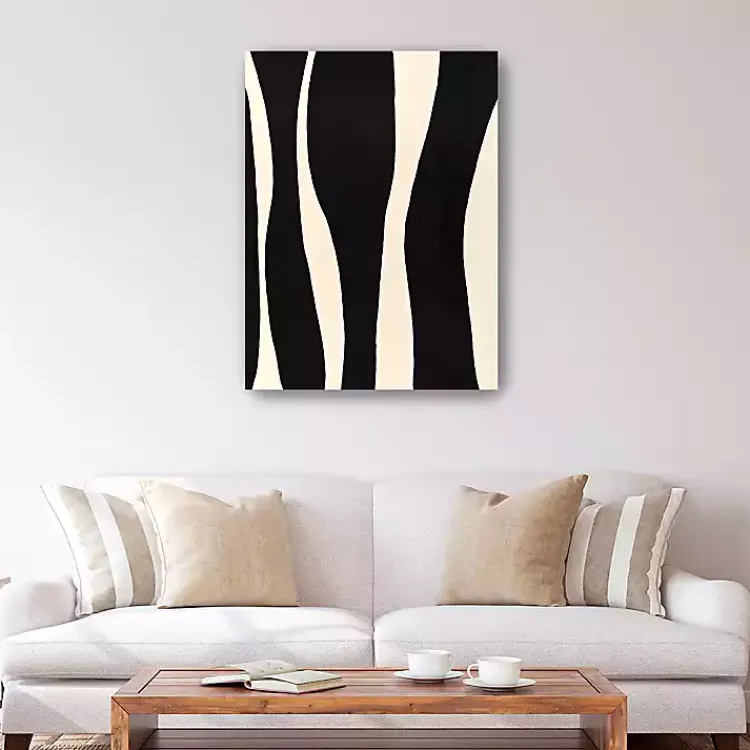 Canvas Art-Kirklands Home Black and White Striped Canvas Art Print Multi