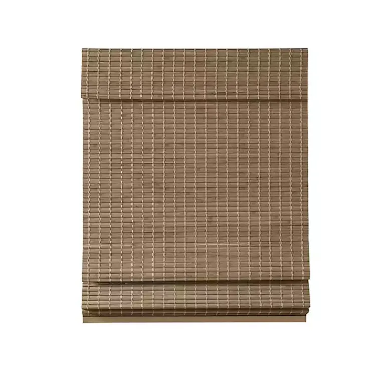 Curtains & Drapes-Kirklands Home Ash Bamboo Light Filtering Roman Shade, 33 in. Brown