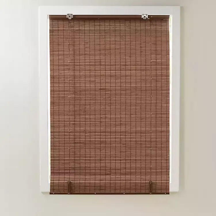 Curtains & Drapes-Kirklands Home Bamboo Light Filtering Roman Shade, 35 in. Brown