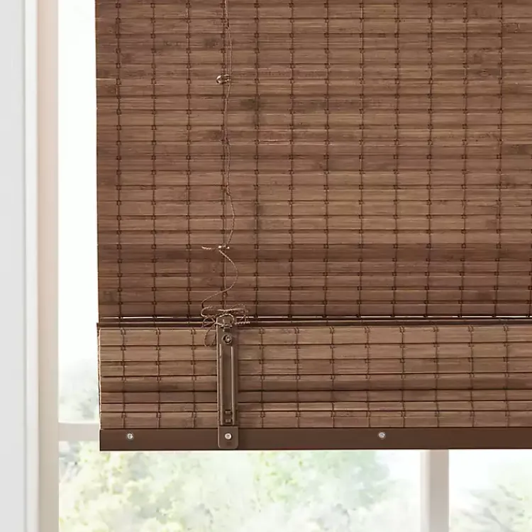 Curtains & Drapes-Kirklands Home Bamboo Light Filtering Roman Shade, 35 in. Brown