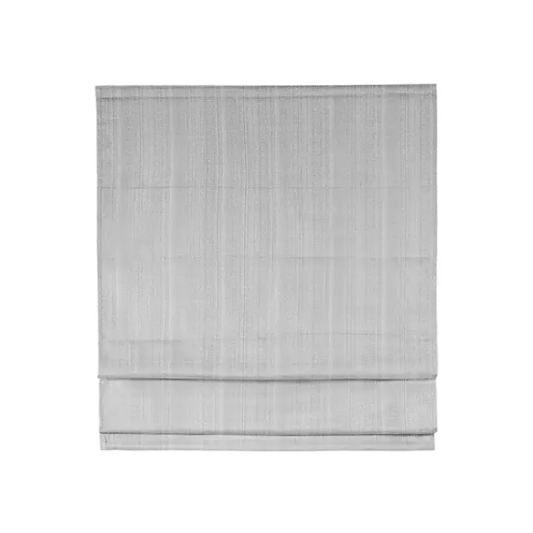 Curtains & Drapes-Kirklands Home Basketweave Cordless Roman Shade, 27 in. Gray