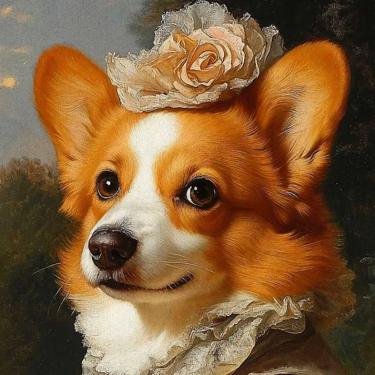 Canvas Art-Kirklands Home Duchess Wilhelmina Wagglesworth Framed Art Print Multi