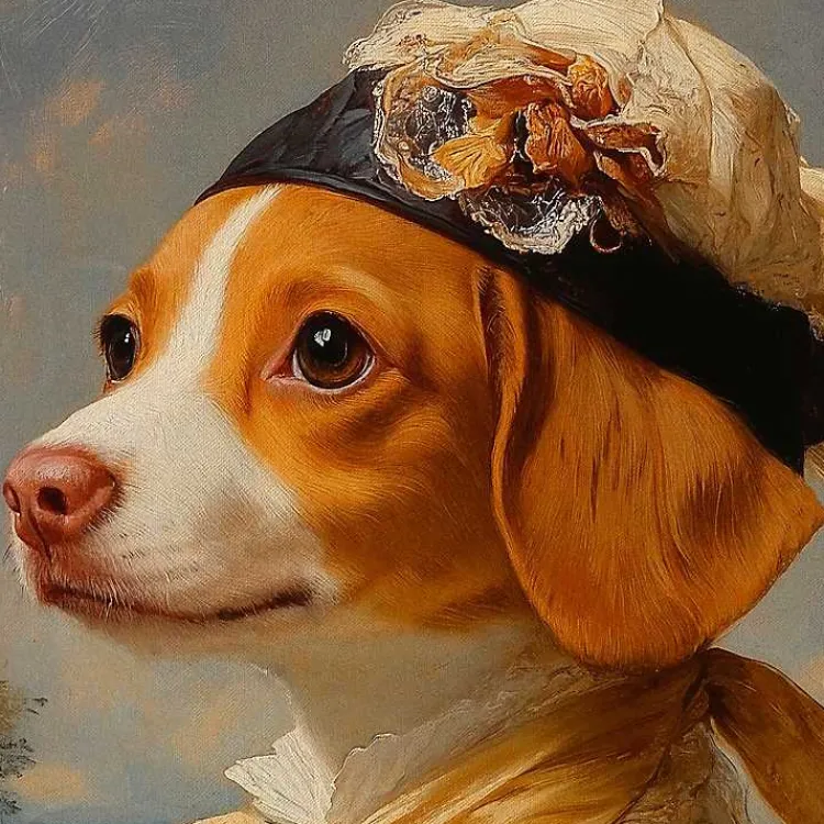 Canvas Art-Kirklands Home Lady Penelope Pawprints Framed Art Print Multi