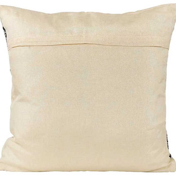 Outdoor Cushions & Pillows-Kirklands Home Black and Cream Textured Indoor/Outdoor Pillow