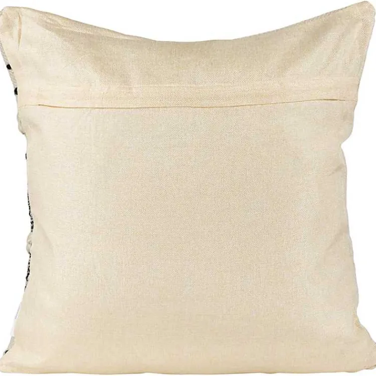 Outdoor Cushions & Pillows-Kirklands Home Black and Cream Twisted Indoor/Outdoor Pillow
