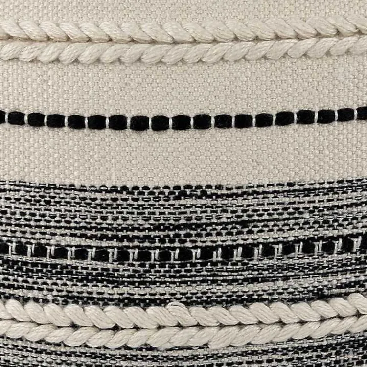 Outdoor Cushions & Pillows-Kirklands Home Black and Cream Twisted Indoor/Outdoor Pillow