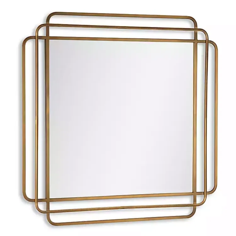 Decorative Mirrors-Kirklands Home Square Shayan Bronze Metal Wall Mirror