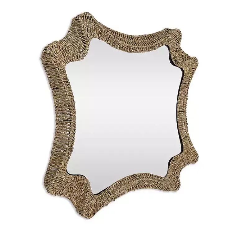 Decorative Mirrors-Kirklands Home Marley Natural Woven Rope Wall Mirror