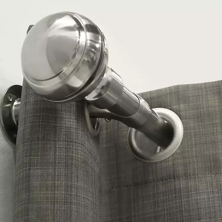 Curtain Rods & Hardware-Kirklands Home Nickel Blackout Extendable Curtain Rod, 72 in.