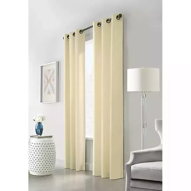 Curtains & Drapes-Kirklands Home Natural Room Darkening Curtain Panel Set, 54 in. Tan