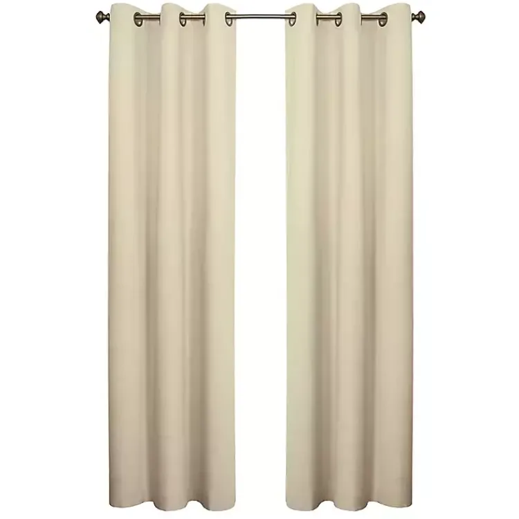 Curtains & Drapes-Kirklands Home Natural Room Darkening Curtain Panel Set, 63 in. Tan