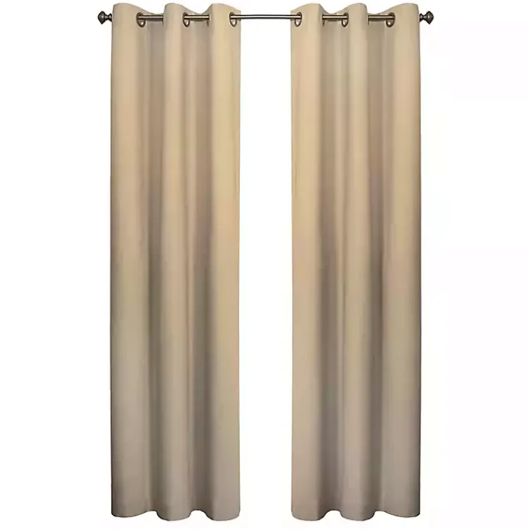 Curtains & Drapes-Kirklands Home Khaki Room Darkening Curtain Panel Set, 72 in. Tan