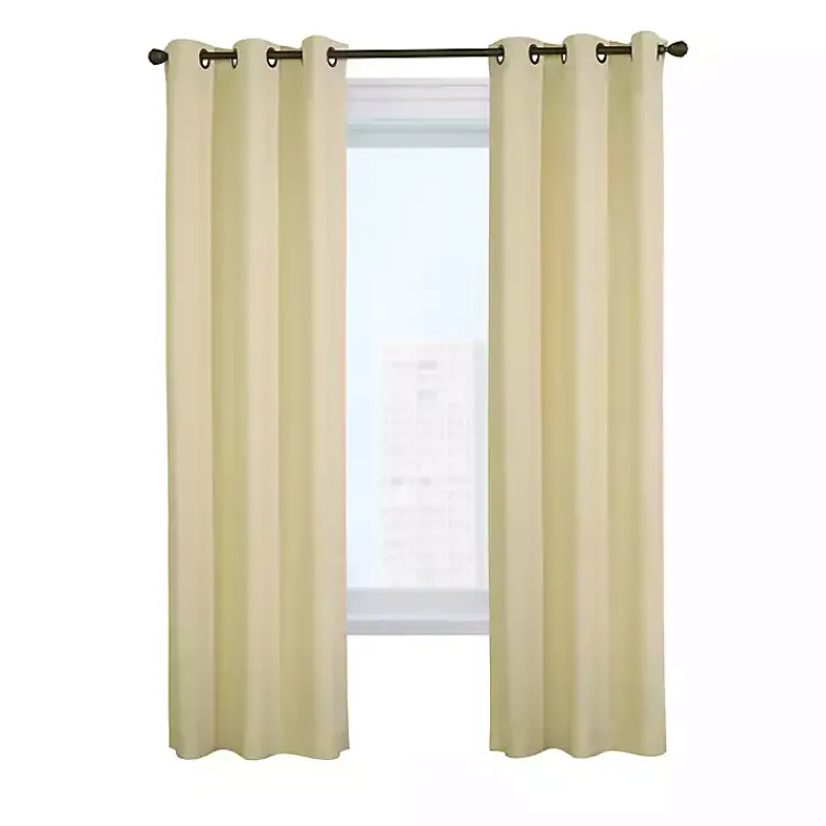 Curtains & Drapes-Kirklands Home Natural Room Darkening Curtain Panel Set, 72 in. Tan