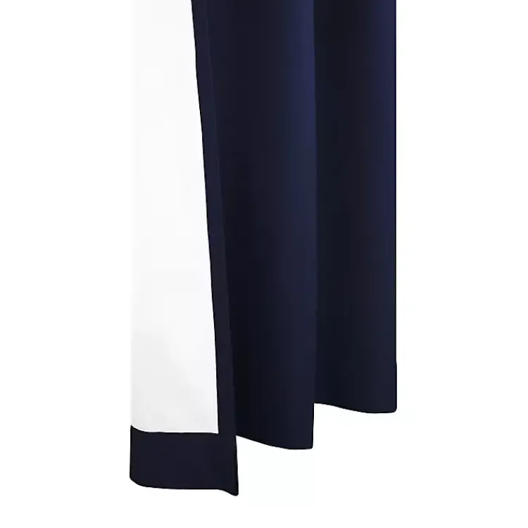 Curtains & Drapes-Kirklands Home Navy Room Darkening Curtain Panel Set, 84 in. Blue