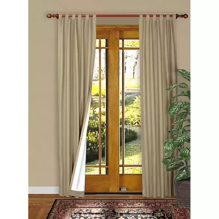 Curtains & Drapes-Kirklands Home Taupe Weathermate Blackout Curtain Panel, 54 in. Tan