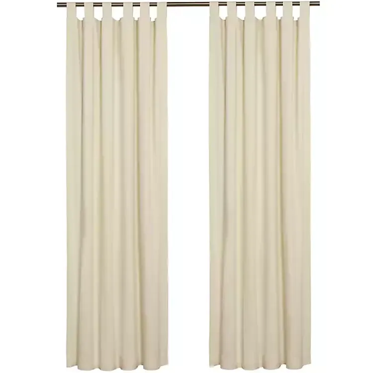 Curtains & Drapes-Kirklands Home Cream Weathermate Blackout Curtain Panel, 63 in. Ivory