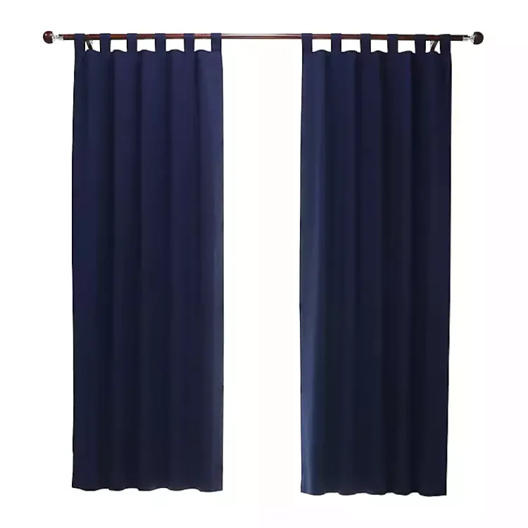 Curtains & Drapes-Kirklands Home Navy Weathermate Blackout Curtain Panel, 63 in. Blue