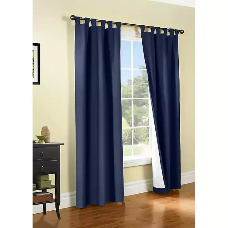 Curtains & Drapes-Kirklands Home Navy Weathermate Blackout Curtain Panel, 84 in. Blue