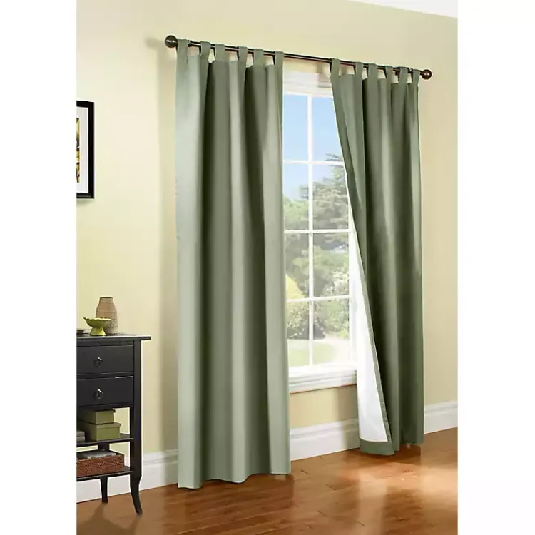 Curtains & Drapes-Kirklands Home Sage Weathermate Blackout Curtain Panel, 84 in. Green