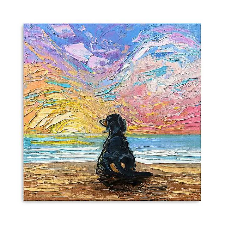 Canvas Art-Kirklands Home Dachshund Beach Days Canvas Art Print Multi