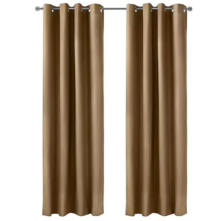 Curtains & Drapes-Kirklands Home Taupe Alpine Blackout Curtain Panel, 95 in. Tan