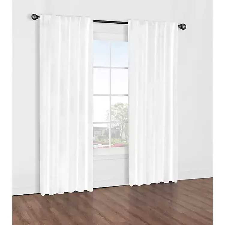 Curtains & Drapes-Kirklands Home Baxter Blackout Curtain Panel, 95 in. White