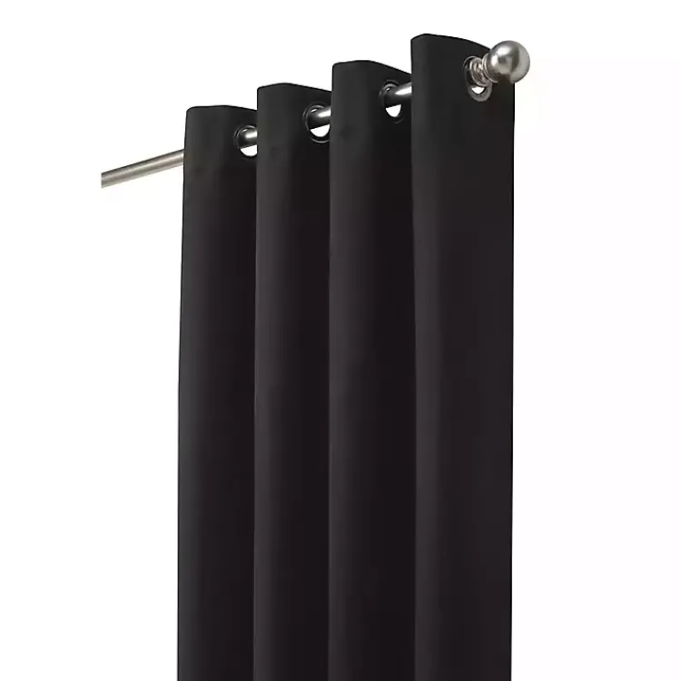 Curtains & Drapes-Kirklands Home Faux Suede out Curtain Panel, 108 in. Black