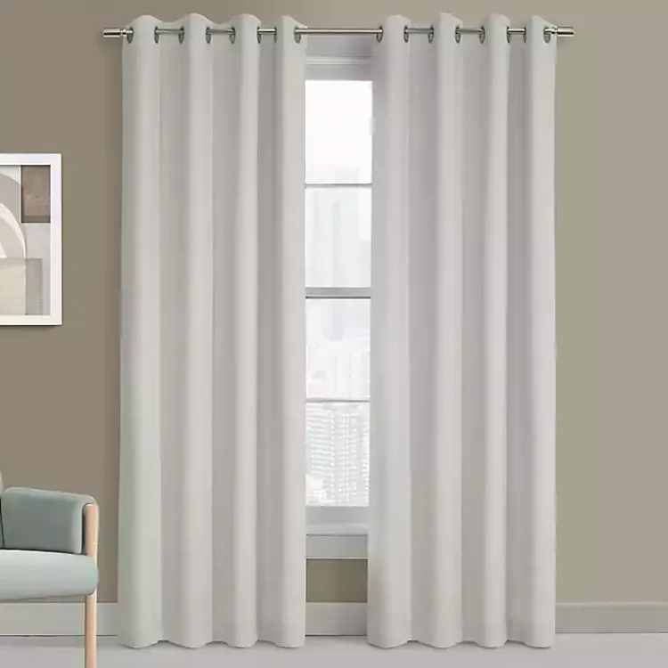 Curtains & Drapes-Kirklands Home Faux Suede Blackout Curtain Panel, 63 in. White