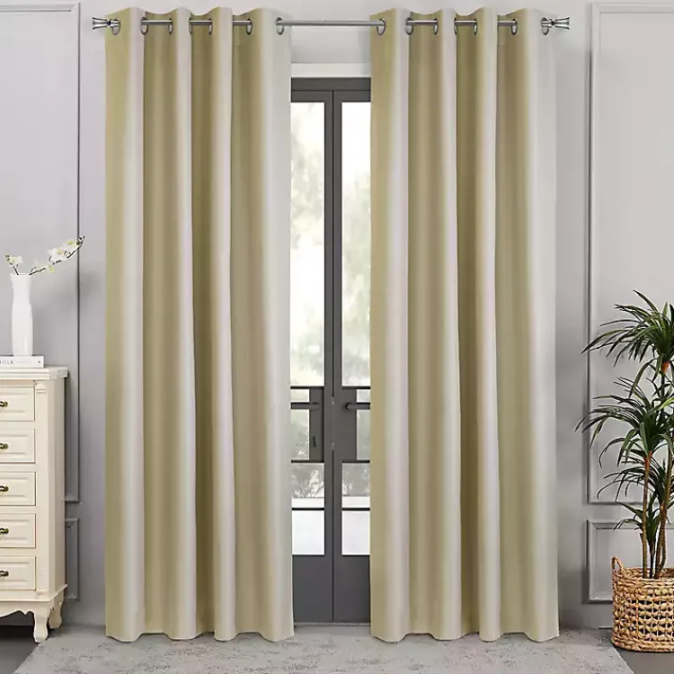 Curtains & Drapes-Kirklands Home Newberry Blackout Curtain Panel, 108 in. Tan