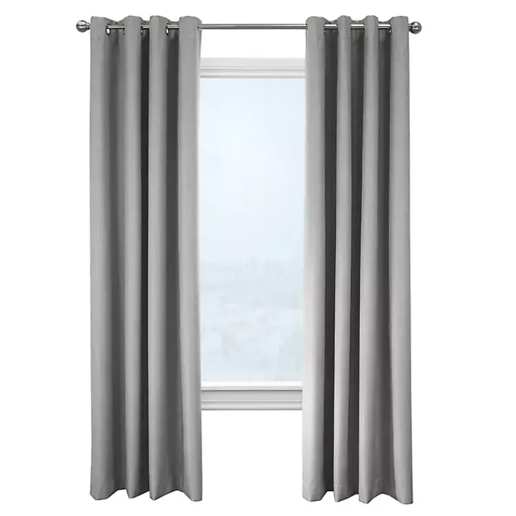 Curtains & Drapes-Kirklands Home Thatched Blackout Curtain Panel, 63 in. Gray