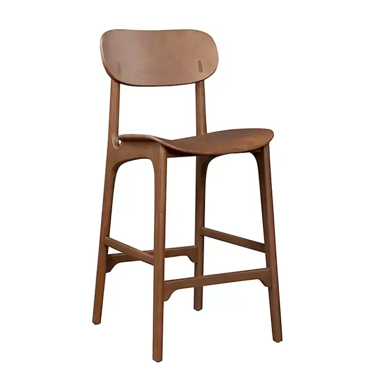 Bar Stools & Counter Height Stools-Kirklands Home Light Mid-Century Modern Bar Stool Brown