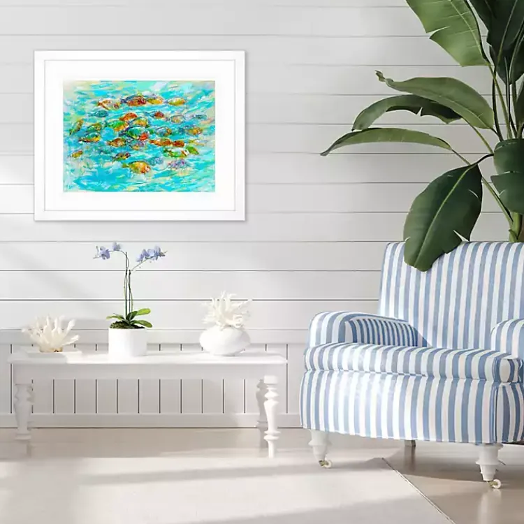 Framed Art-Kirklands Home Tropical Colors Framed Art Print Blue