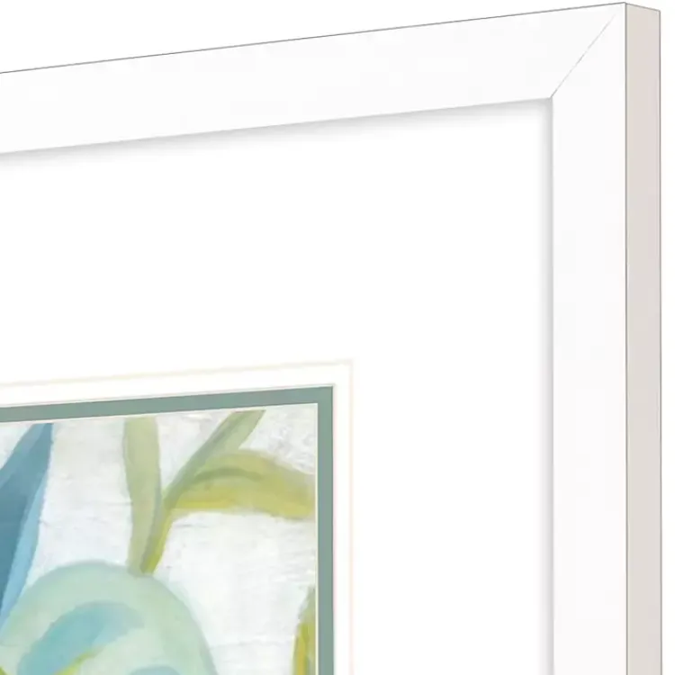 Framed Art-Kirklands Home Aqua Tropical Leaves I Framed Art Print Blue