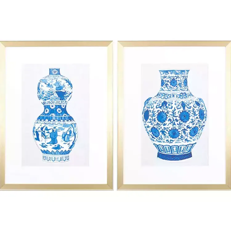 Framed Art-Kirklands Home Chinoiserie Vases II Framed Art Prints, Set of 2