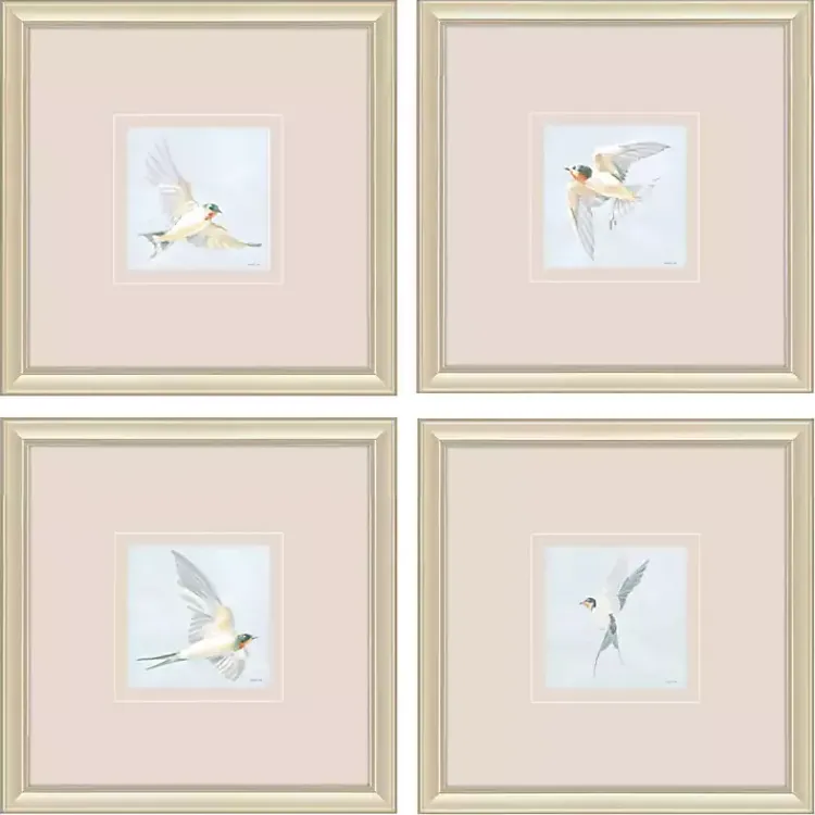 Framed Art-Kirklands Home Swift Birds Framed Art Prints, Set of 4