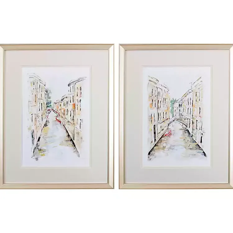 Framed Art-Kirklands Home Venice Memories Framed Art Prints, Set of 2 White
