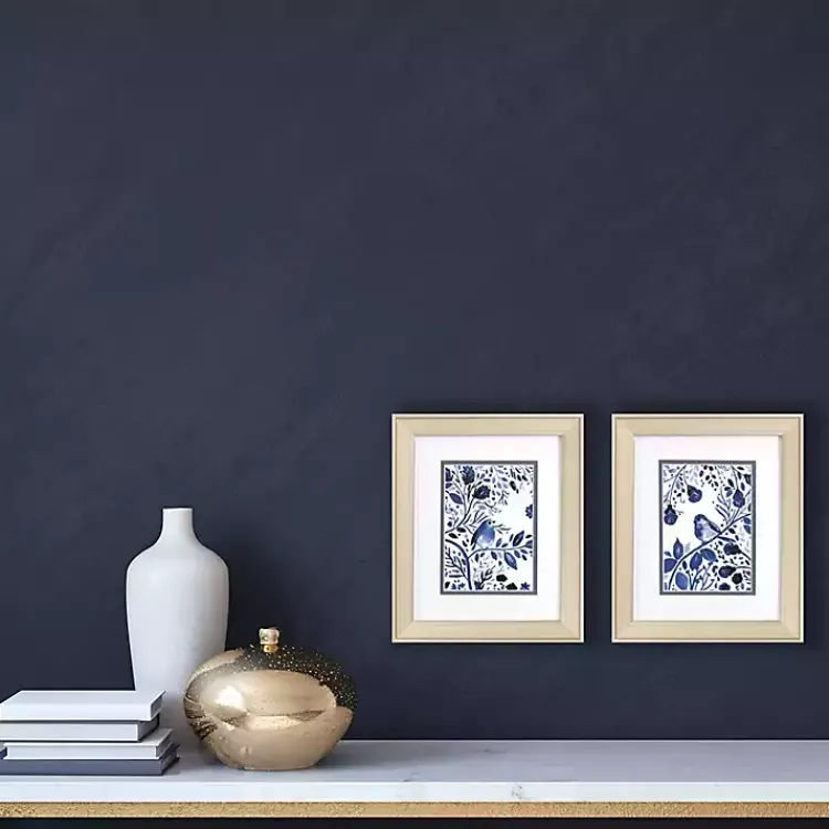 Framed Art-Kirklands Home Indigo Song Framed Art Prints, Set of 2