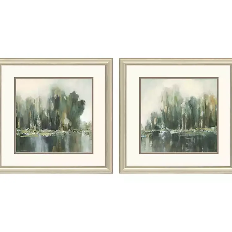 Framed Art-Kirklands Home Textured Treeline Framed Art Prints, Set of 2 Blue